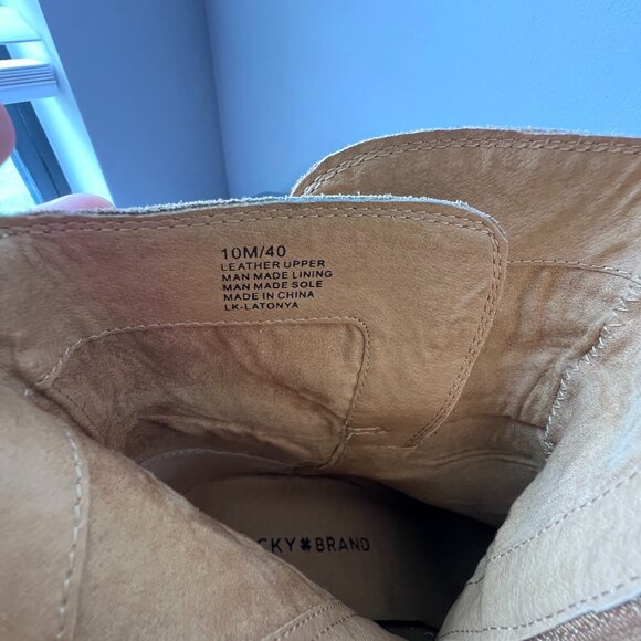 Lucky Brand Latonya Size Zip Ankle Bootie in Brown Suede Size 10M - Picture 7 of 7